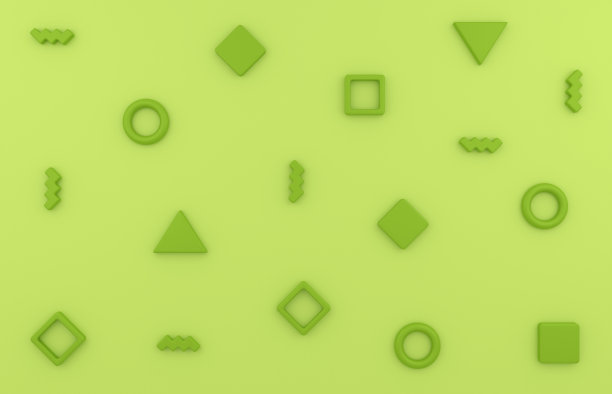 简单的绿色几何背景材料。3 d渲染。图片下载