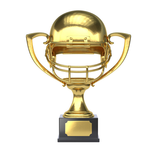 美式足球金杯，头盔造型3d渲染一等奖图片下载