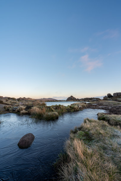 在山顶区国家公园的蟑螂上的Doxey泳池里的日出。图片下载