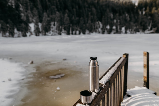 黑森林冰湖上的雪天图片下载