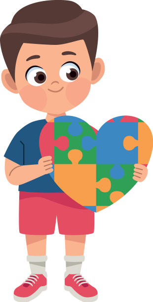 患有自闭症的男孩的心谜题图片下载