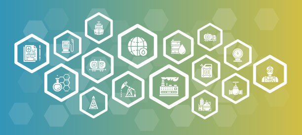 石油工业信息图形设计模板与白色图标。燃料卡车，工程师，汽油，为图表，报告，图表的货船旗帜。图片下载