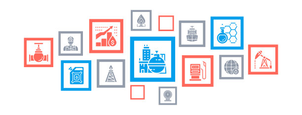 石油工业图标信息图形旗帜。燃油卡车，工程师，汽油，货船插图网页横幅布局，移动开发设计。图片下载