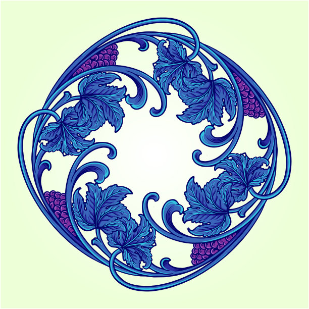 优雅的年份葡萄花卉标签图片下载