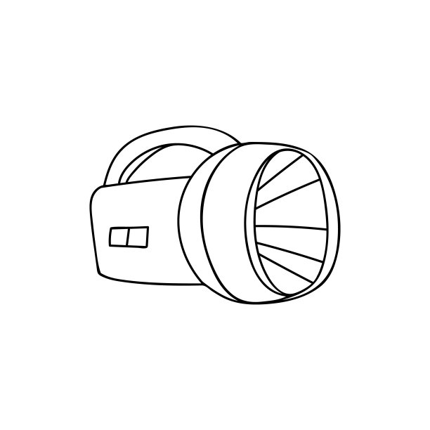 涂鸦手电筒图标在向量。手绘手电筒图标矢量图片下载