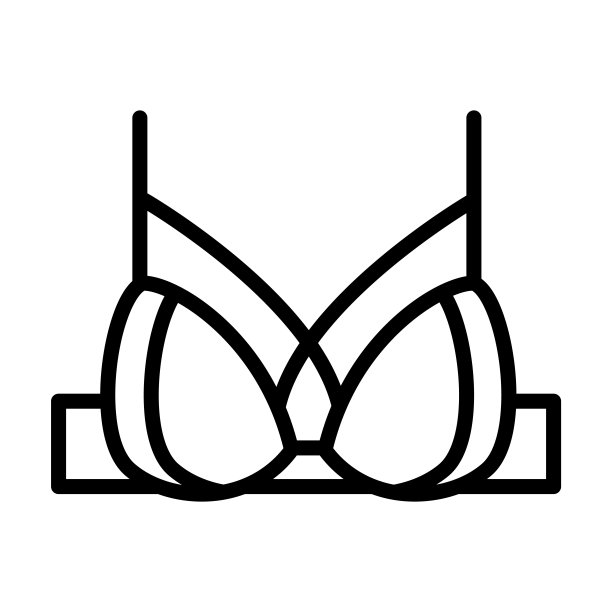 来自服装收藏的胸罩图标。薄线性胸罩，内衣，时尚轮廓图标孤立在白色背景。线向量文胸标志，网络和移动符号。图片下载