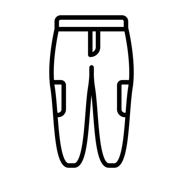 斜纹棉布裤从服装收集的图标。薄线性斜纹棉布裤，裤子，服装轮廓图标孤立在白色背景上。线矢量斜纹棉布裤标志，网络和移动的符号。图片下载