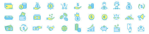 向量商业和金融的线图标图片下载