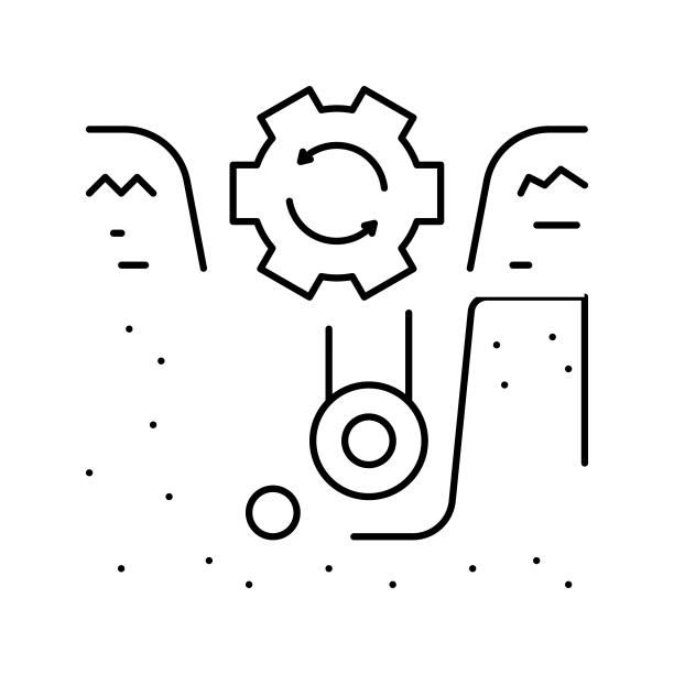 供应陆地通讯线路图标矢量插图图片下载