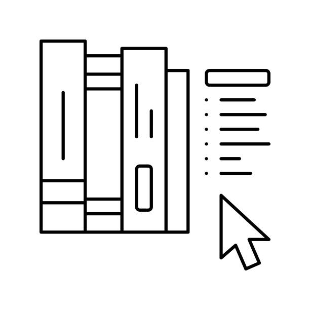 联机库线图标矢量插图图片下载