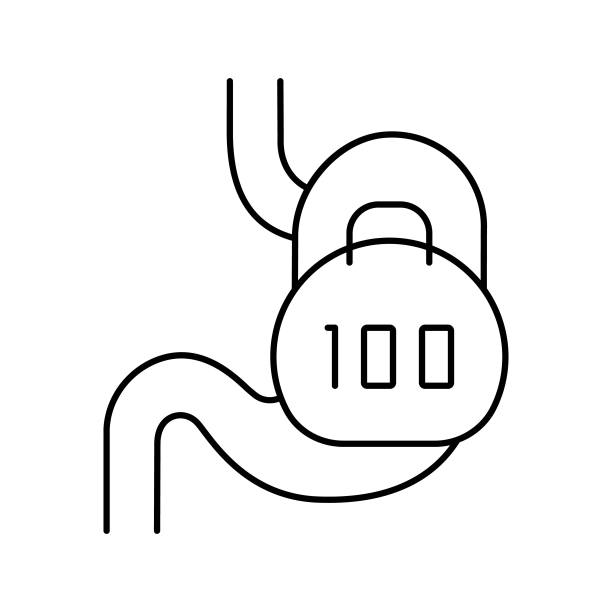 严重胃线图标矢量插图图片下载