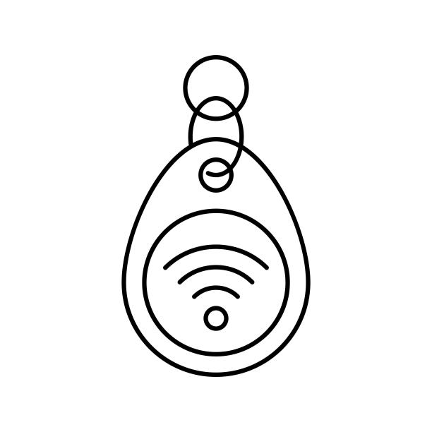 饰品rfid线图标矢量插图图片下载