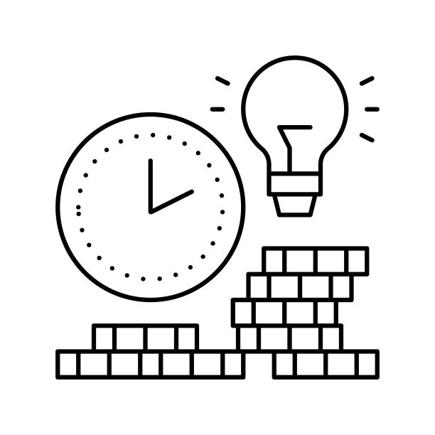 赚钱时间线图标矢量插图图片下载