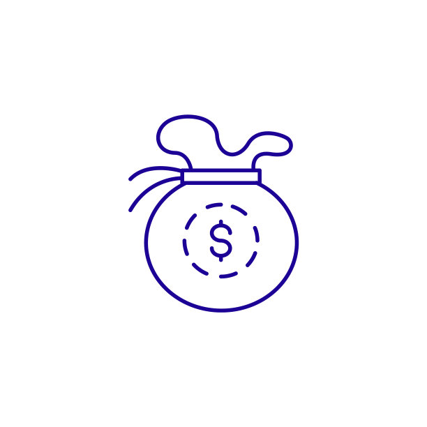 钱袋现金金融奖励线性图标图片下载
