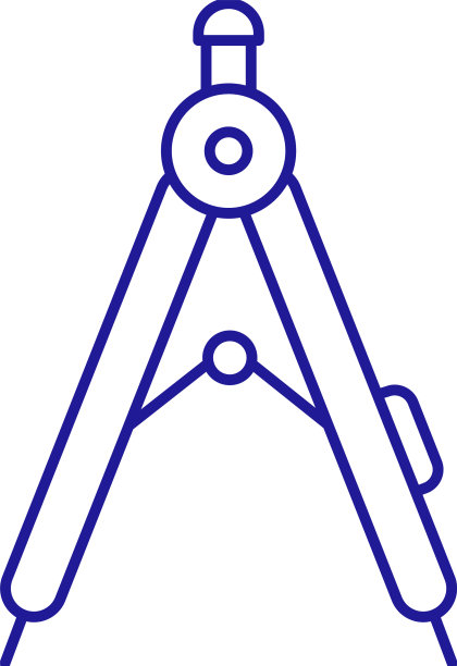 指南针精密几何绘制线图标图片下载