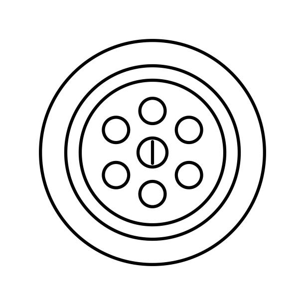 水槽排水孔线图标矢量插图图片下载
