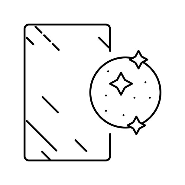 银色镜子线条图标矢量图图片下载