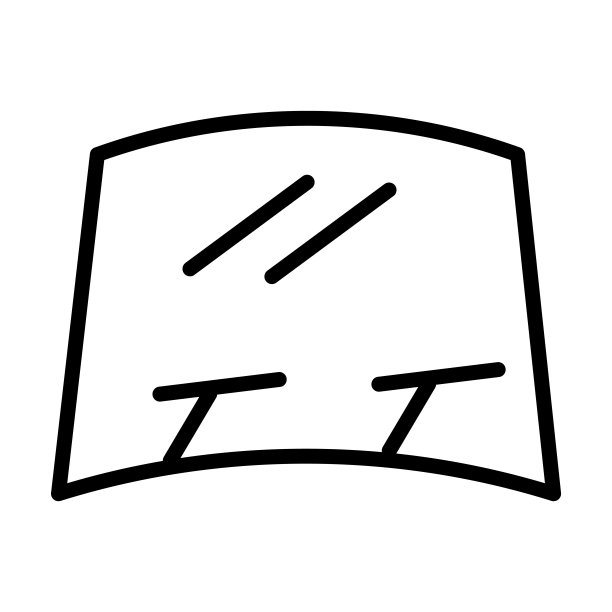 汽车挡风玻璃图标从汽车零件收集。薄线性汽车挡风玻璃，挡风玻璃，汽车轮廓图标孤立在白色背景。线矢量汽车挡风玻璃标志，标志为网络和移动。图片下载