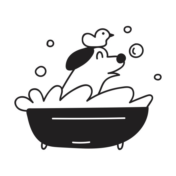 狗和鸭子在洗澡。图片下载