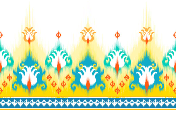 摘要伊卡特民族图案设计。阿兹特克织物地毯曼陀罗装饰装饰人头龙纺织品装饰壁纸。部落火鸡非洲印第安传统刺绣矢量插图背景图片下载