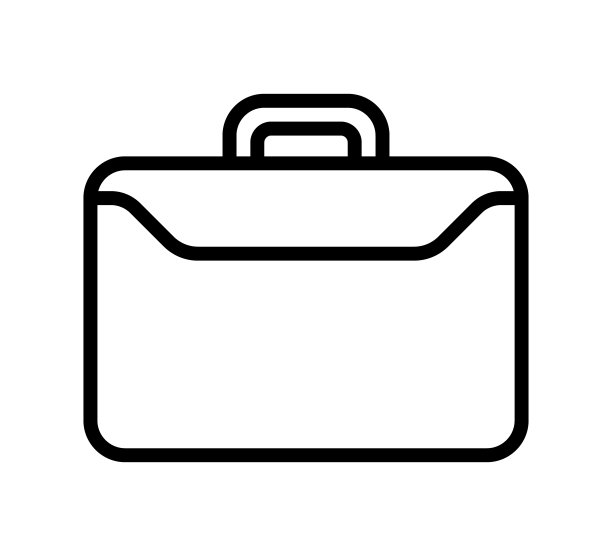 公文包扁线图标。行李箱,业务包。用于移动概念和网页设计、商店的大纲标识图片下载