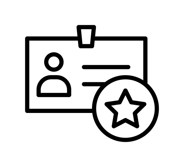 标识牌平面线图标。文件控制，身份证徽章。用于移动概念和网页设计、商店的大纲标识图片下载