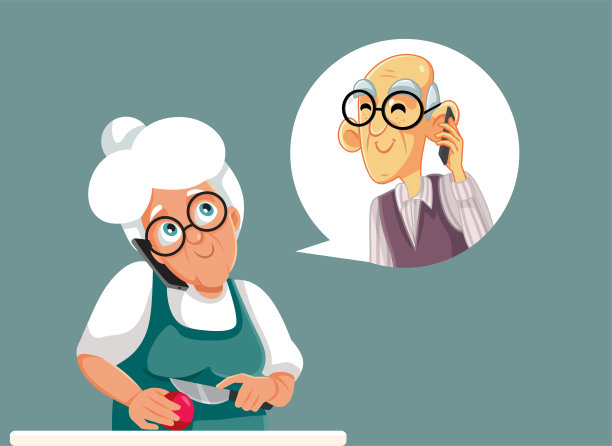 女厨师和丈夫煲电话粥图片下载