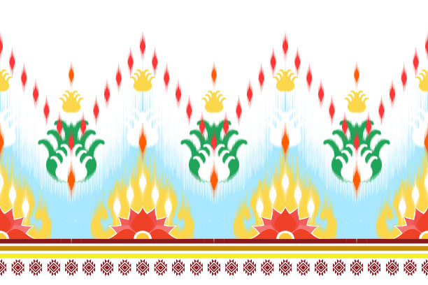 摘要伊卡特民族图案设计。阿兹特克织物地毯曼陀罗装饰装饰人头龙纺织品装饰壁纸。部落火鸡非洲印第安传统刺绣矢量插图背景图片下载