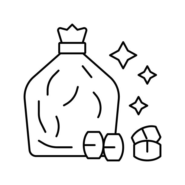 包与彩票桶线图标矢量插图图片下载