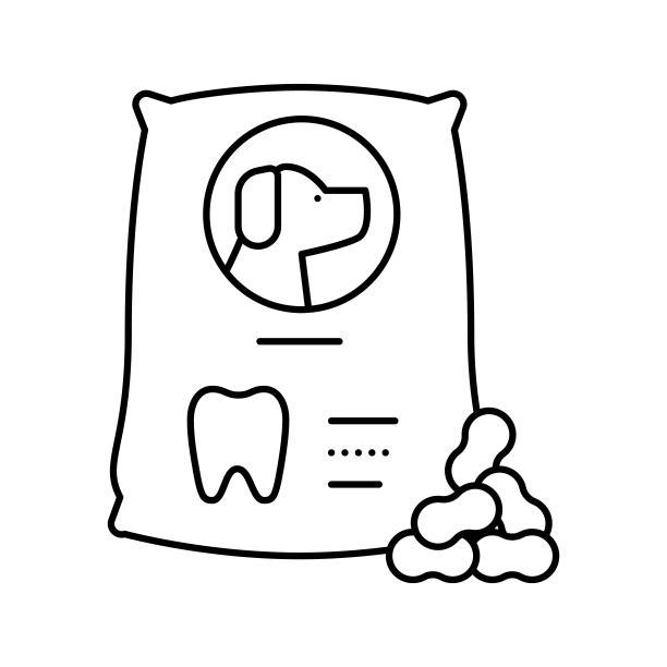 食品牙齿线图标矢量插图图片下载