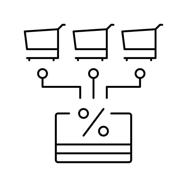 折扣卡线图标矢量插图图片下载