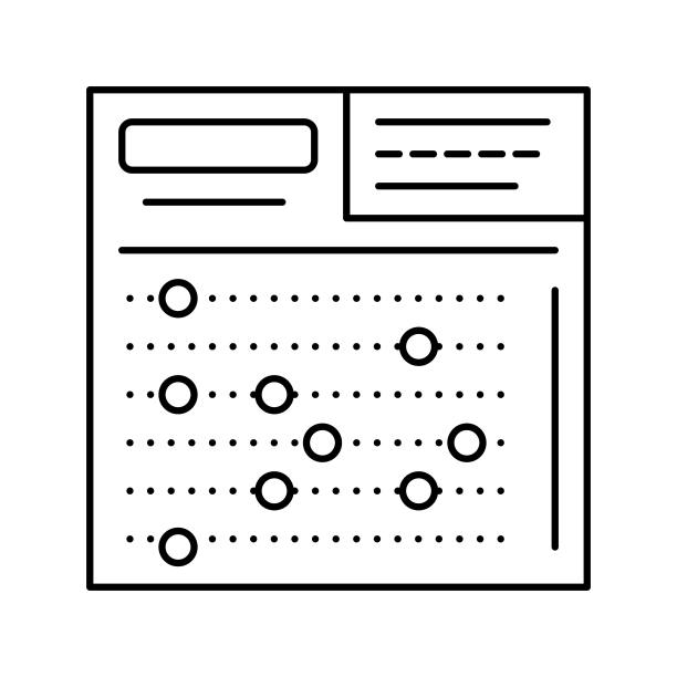卡乐透线图标矢量插图图片下载