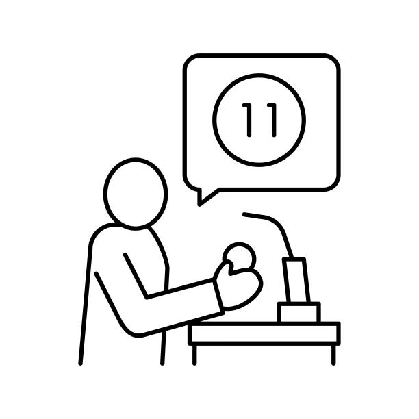 主机彩票线图标矢量插图图片下载