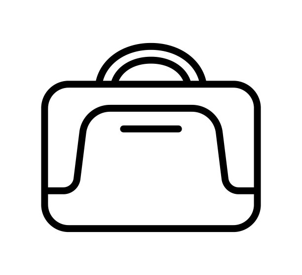 公文包扁线图标。行李箱,业务包。用于移动概念和网页设计、商店的大纲标识图片下载