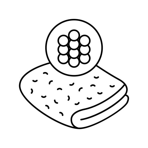 腈纶织物线图标矢量插图图片下载