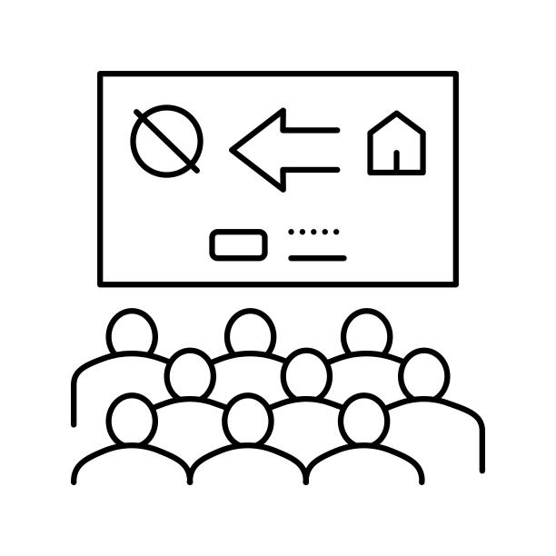 殖民化演示会议线条图标矢量图图片下载