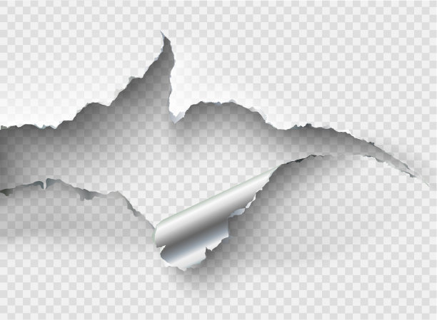 在透明的背景上撕裂撕裂的金属图片下载