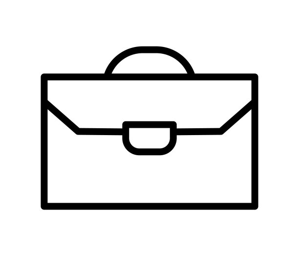 公文包扁线图标。行李箱,业务包。用于移动概念和网页设计、商店的大纲标识图片下载