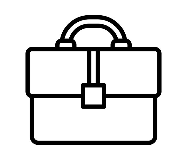 公文包扁线图标。行李箱,业务包。用于移动概念和网页设计、商店的大纲标识图片下载