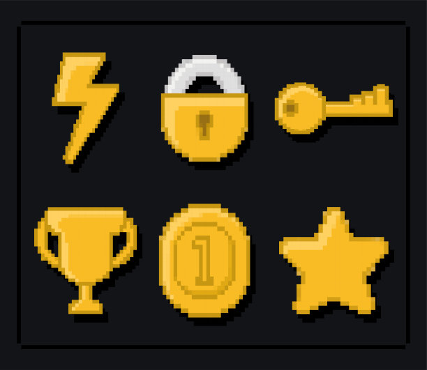 六个像素图标图片下载