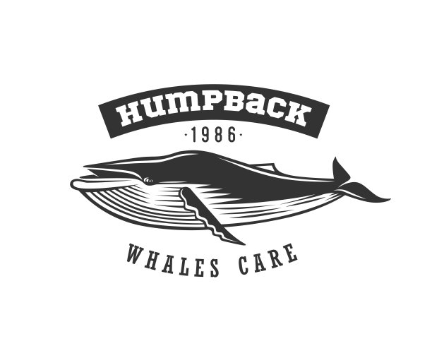 座头鲸。鲸鱼。向量会徽。图片下载