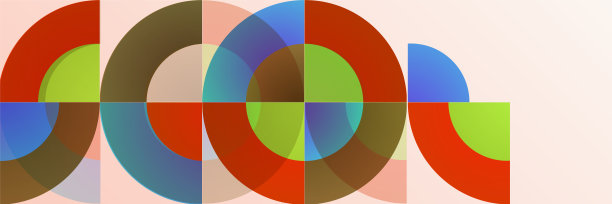 圆形，红色，蓝色，绿色，多彩的抽象设计旗帜图片下载