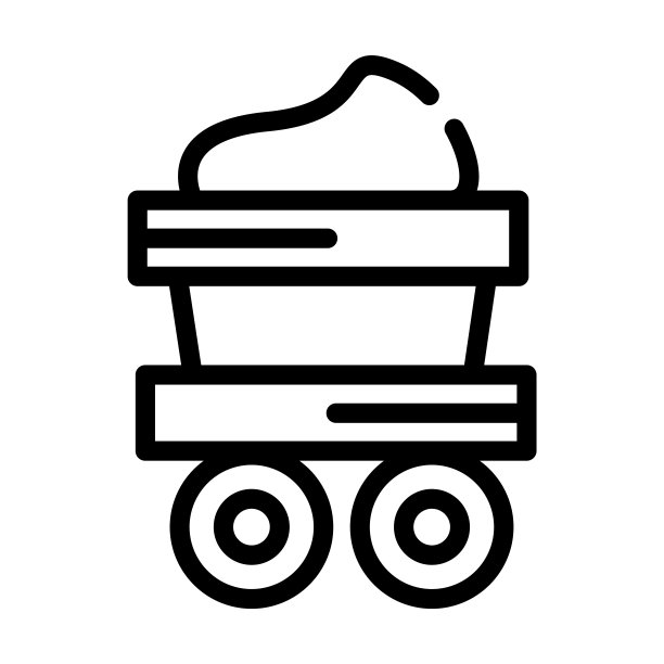 矿车细线图标。购物车，从业务概念孤立的轮廓符号挖掘线性图标。矢量插图符号元素的网页设计和应用程序。图片下载