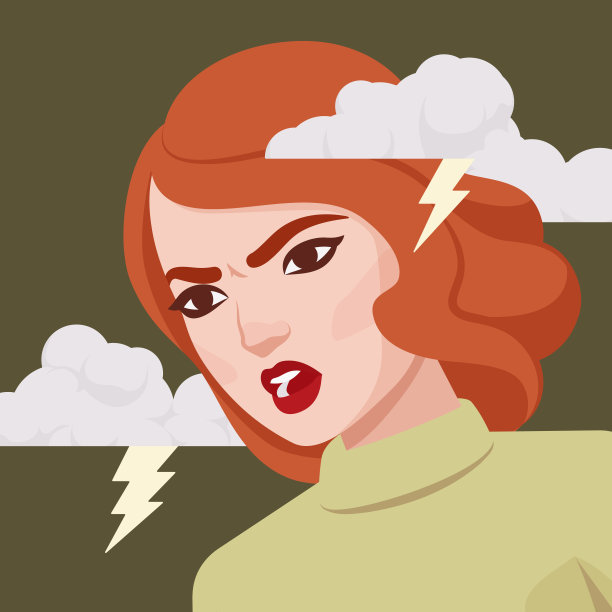 女人心情不好野，愤怒强烈，美丽愤怒的女士肖像图片下载