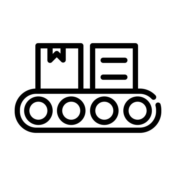 传送带细线图标。制作、施工线性图标，从交货和物流概念孤立的轮廓标志。矢量插图符号元素的网页设计和应用程序。图片下载