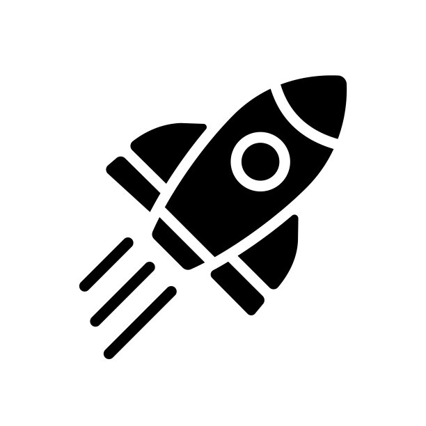 火箭黑色字形图标图片下载