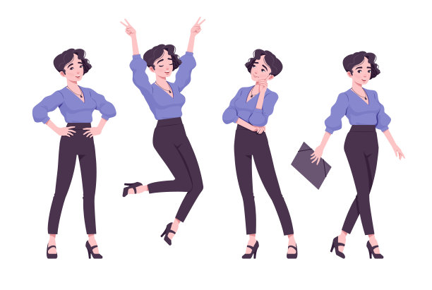 办公室职员，年轻的女商人，女员工感受积极的情绪图片下载