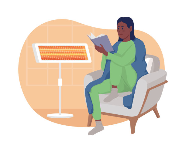 温暖的房间二维矢量孤立插图图片下载