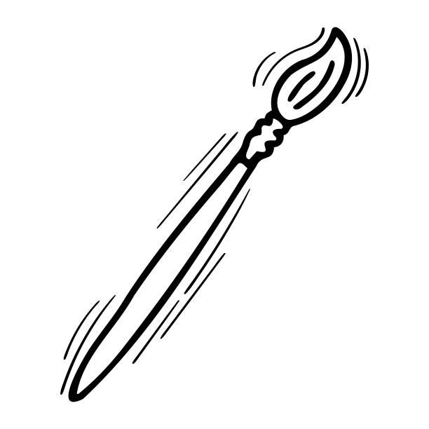 手绘油漆刷图标孤立在白色背景上。艺术。绘画图片下载