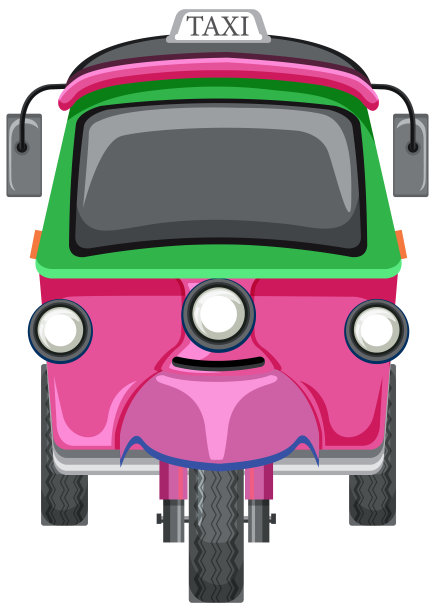 白色背景上的嘟嘟出租车图片下载